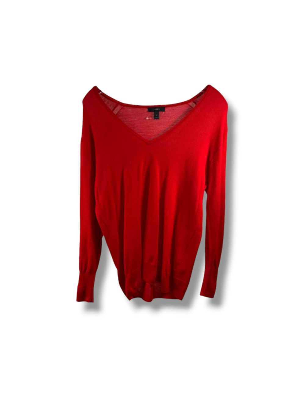 J.Crew Merino Wool V-Neck Sweater in Red Size S